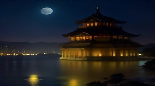 亚洲男性以45度斜角仰视构图拍摄自拍，背景为城市夜景霓虹灯，展现现代都市亚洲自拍风格